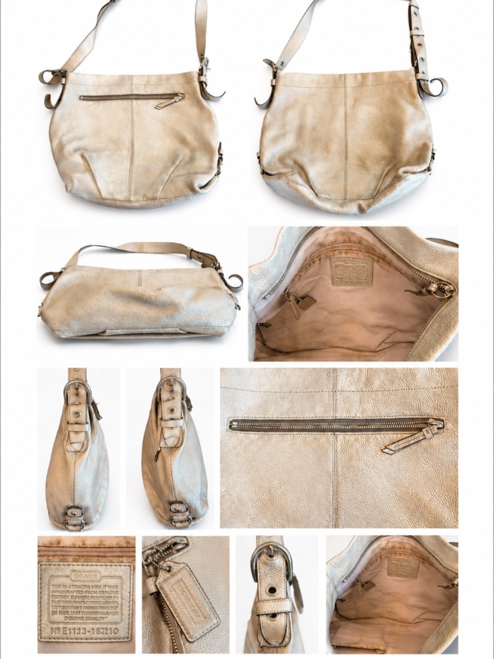 Coach Metallic Pebbled Leather Hobo Bag AS-IS | Garage Blowout!